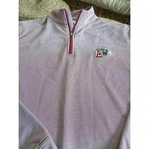 Lafeyette College Peter Milar Performance Perth Mini Stripe 1/4 Zip Size M - Picture 3 of 8